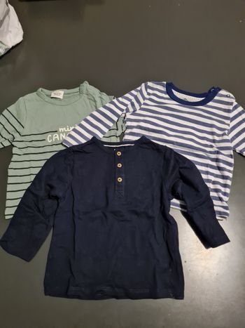 Lot 3 t shirt manche longue 18 mois