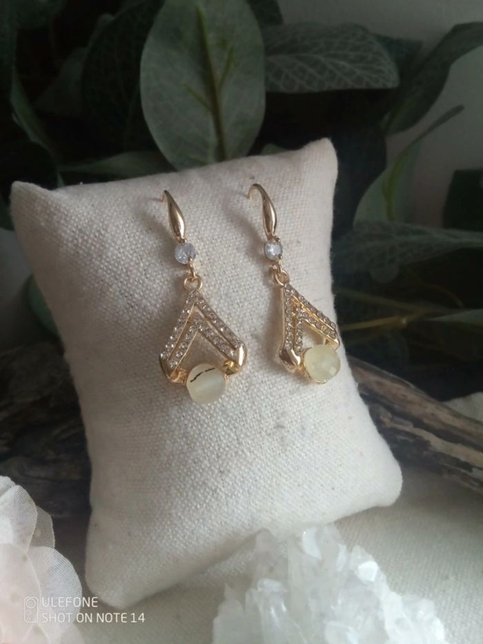 Boucles d'oreilles Pierres de jade phrénique