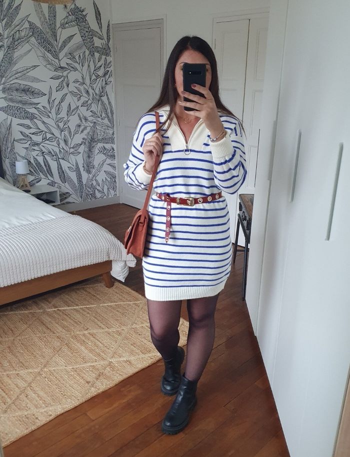 Ceinture à oeillets bordeaux terracotta - photo numéro 3