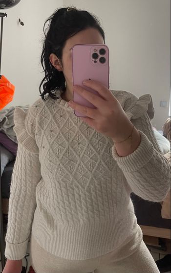 Pull blanc à Strass