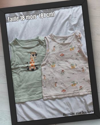 Lot 2 débardeurs 🧸 Taille 18 mois 