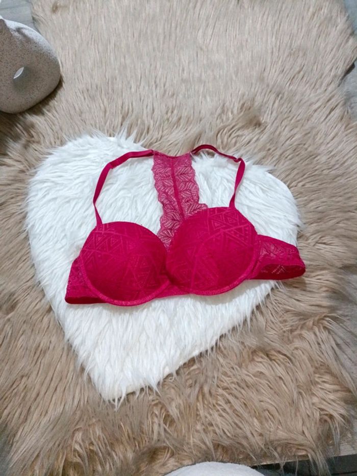 Soutien-gorge Bonzini 90B – Rose fuchsia dentelle