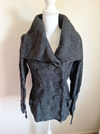 Veste 100% laine grise t40 #F40L-055