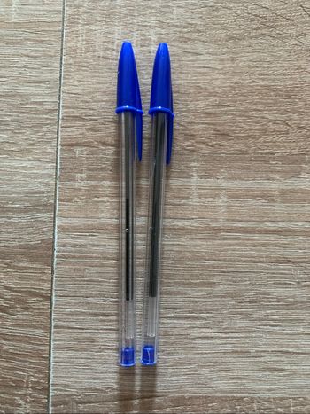 2 stylos bic bleu