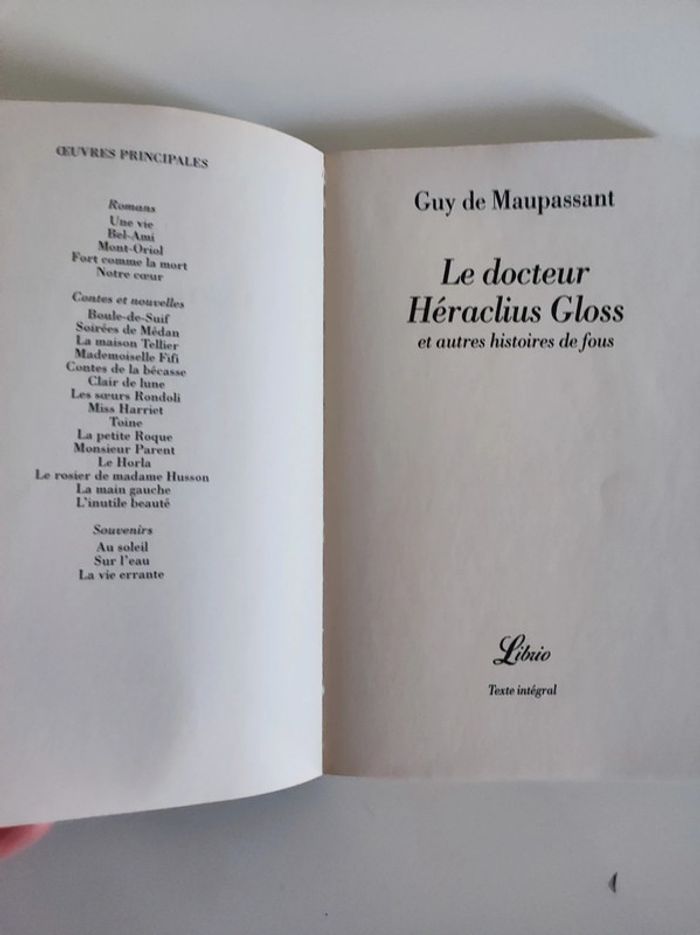 Livre Le docteur Heraclius Gloss Maupassant / 1997 - photo numéro 3