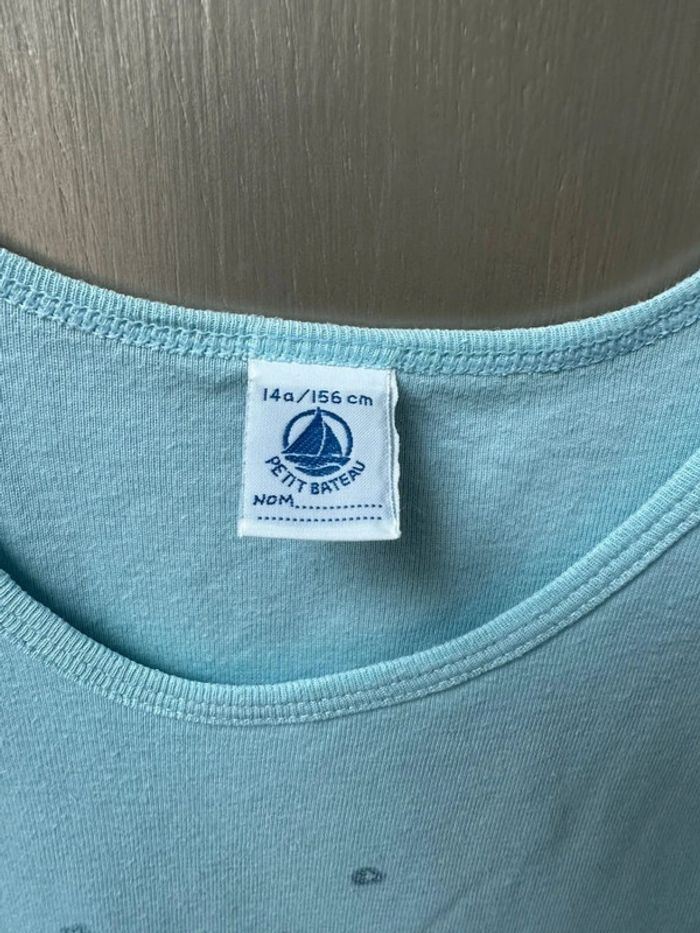 Débardeur fille bleu ciel petit bateau 14 ans - photo numéro 3