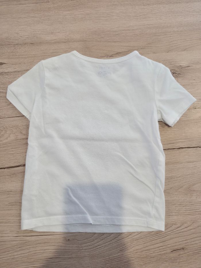 Tee-shirt manches courtes blanc à motifs vert, Kiabi, 18 mois - photo numéro 2
