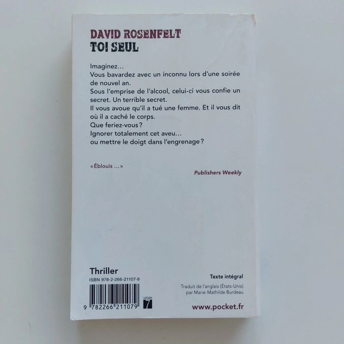 Livre - Toi seul - photo numéro 2