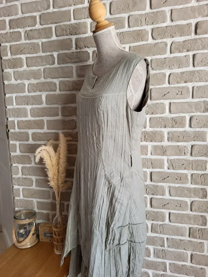 Robe vintage vert sauge Affinités d'Armand Thiery - Made in France - photo numéro 9