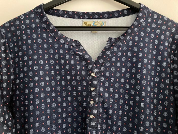 Blouse bleue manches 3/4 - photo numéro 2
