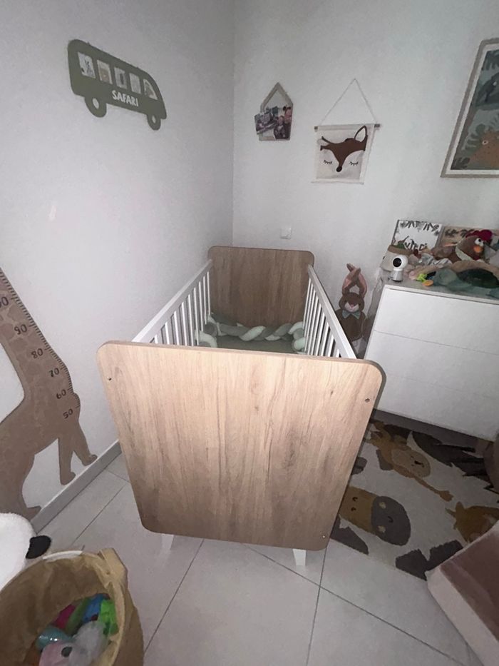 Lit bébé à barreaux en bois Noah 60x120 cm - photo numéro 6