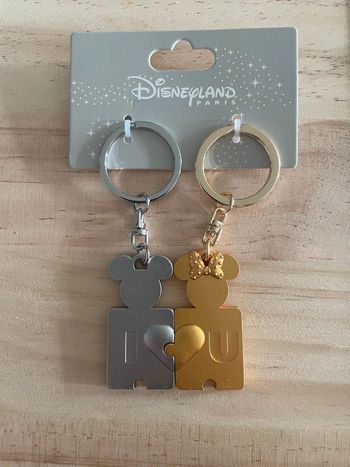 Duo Porte-Clés Mickey Minnie Puzzle "I love U" - Disneyland Paris
