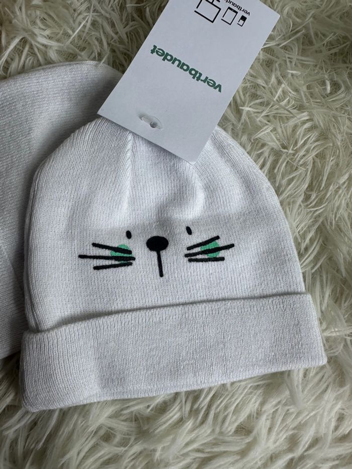 Lot de 2 bonnets vertbaudet taille naissance - photo numéro 2