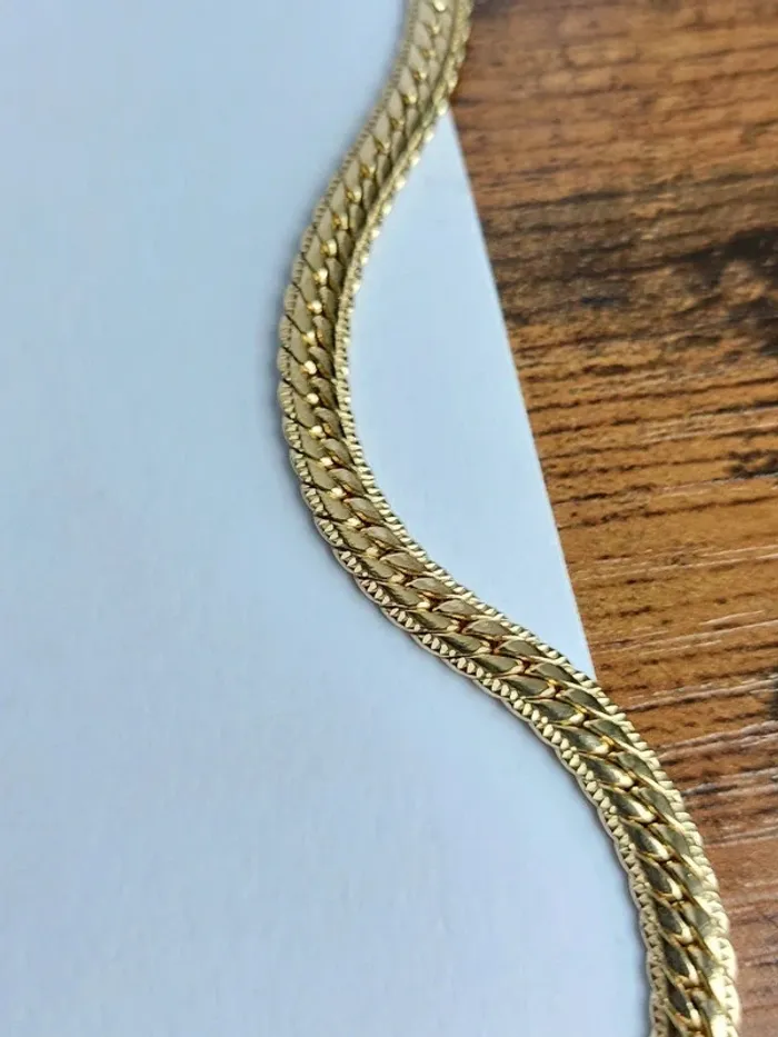 chaîne maille anglaise en plaqué or vintage - photo numéro 3
