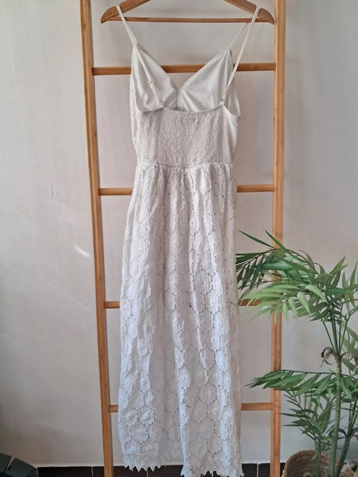 Robe longue Combishort en dentelle blanche taille unique tres bon état - photo numéro 4