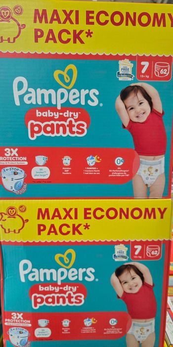 2 cartons couches pampers baby dry pants taille 7