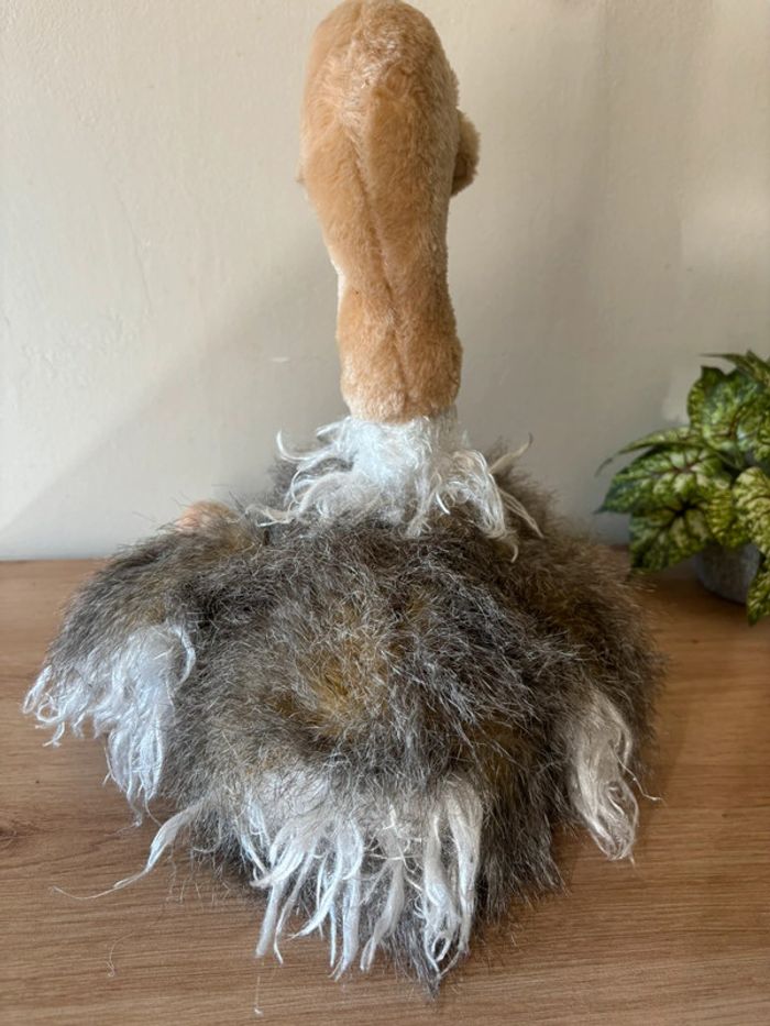 Superbe peluche autruche beige gris gund 42 cm - photo numéro 3