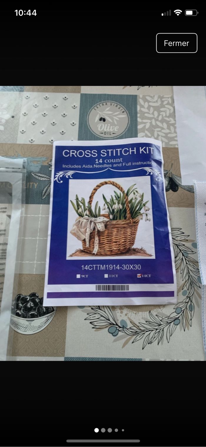 Kit complet de broderie au point de croix - Neuf