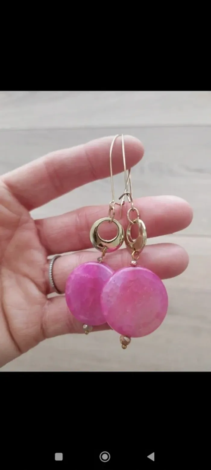 Boucles d'oreilles or rose - photo numéro 2
