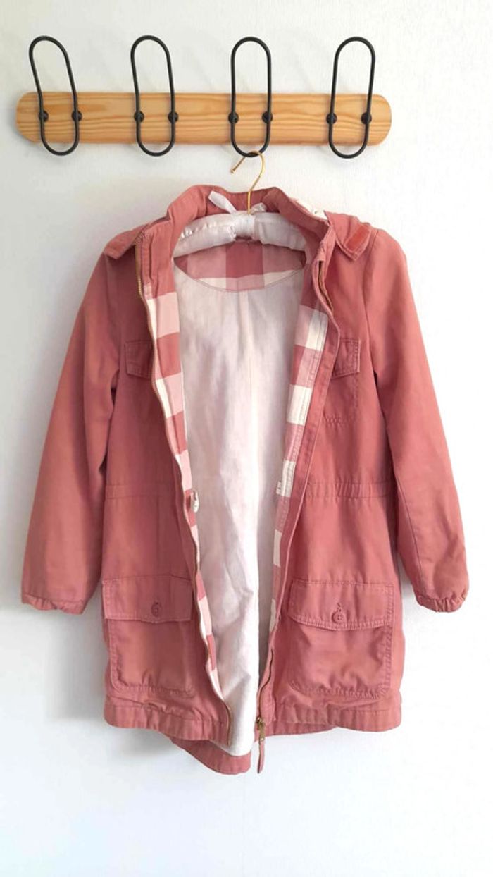 Parka avec capuche H&M vieux rose 9/10 ans - photo numéro 5