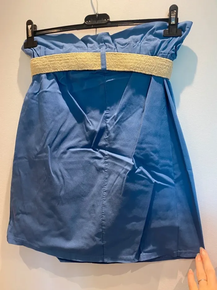 Jupe femme bleu jeans (bleu gris) TU avec ceinture - photo numéro 5