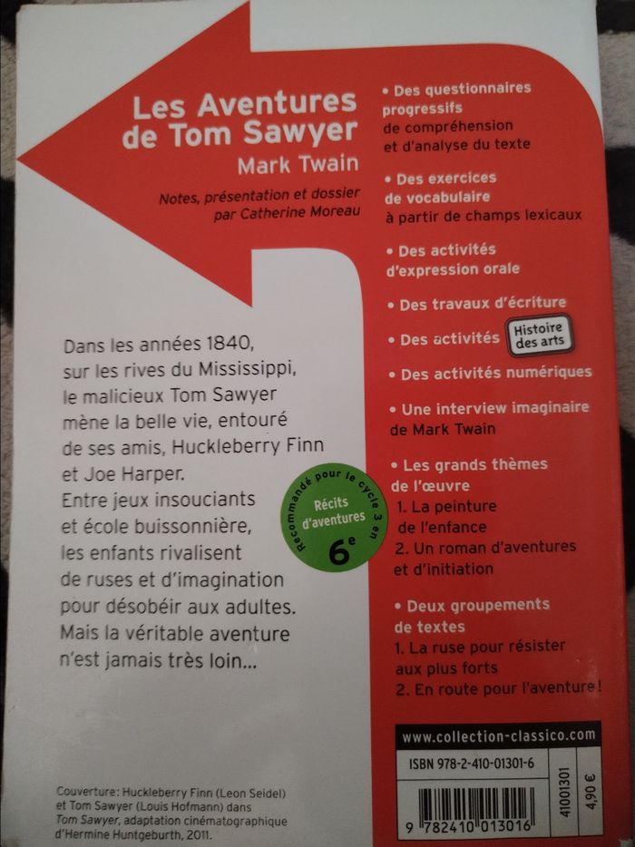 Livre "Les Aventures de Tom Sawyer" de Mark Twain édition Classico collège - photo numéro 4