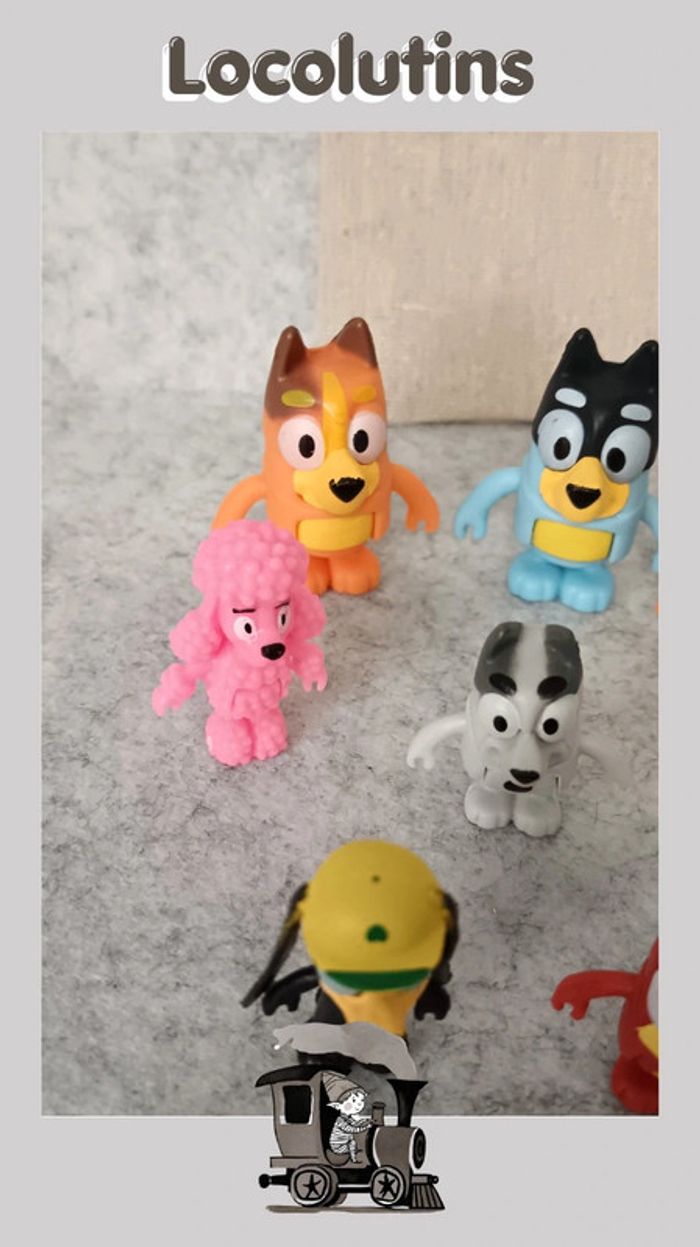 🚂 lot de 8 figurines bluey - photo numéro 3