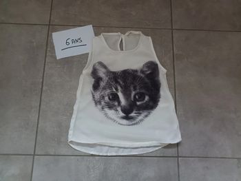 Débardeur léger H&M motif chat 6 ans