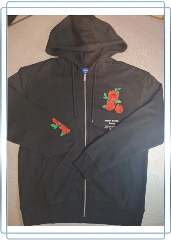 Sweat zippé à capuche Jack et jones /hoodie / noir unisexe- taille M - neuf - photo numéro 12