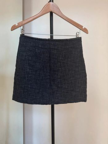 Jupe courte en tweed marine S Zara