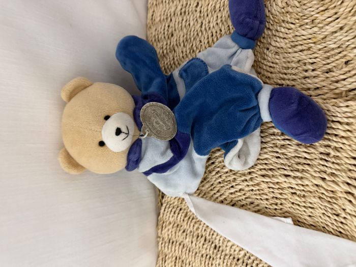 Doudou plat marionnette ours fun bleu DOUDOU ET COMPAGNIE - photo numéro 3