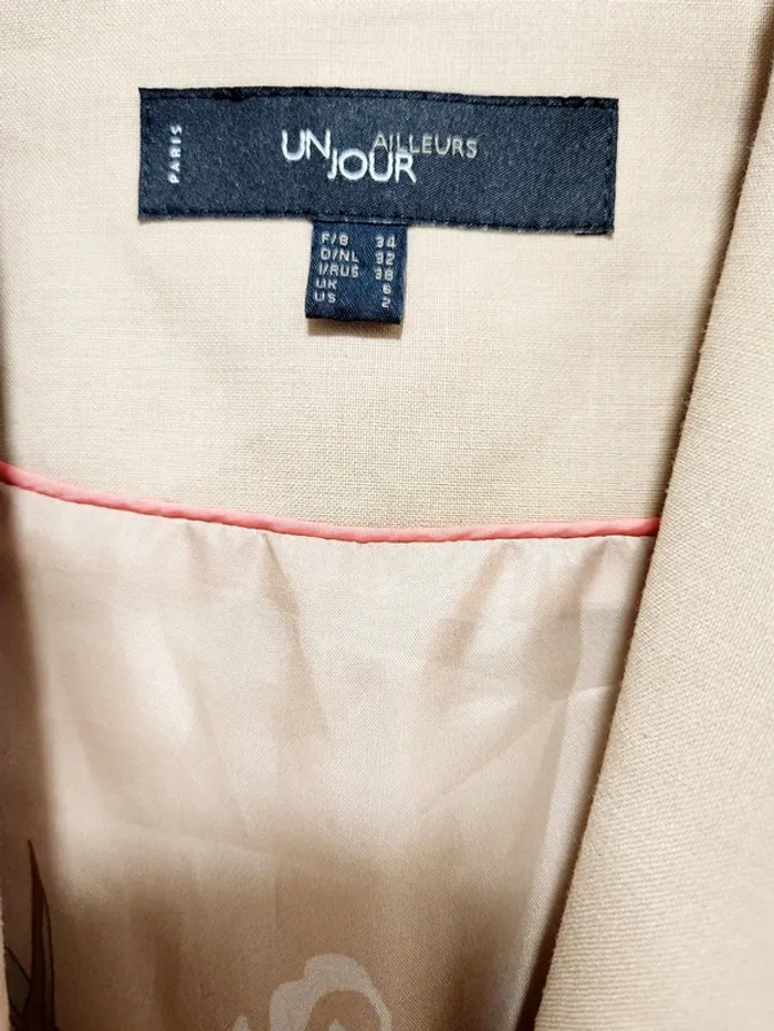 Blazer beige un jour ailleurs 34 - photo numéro 4