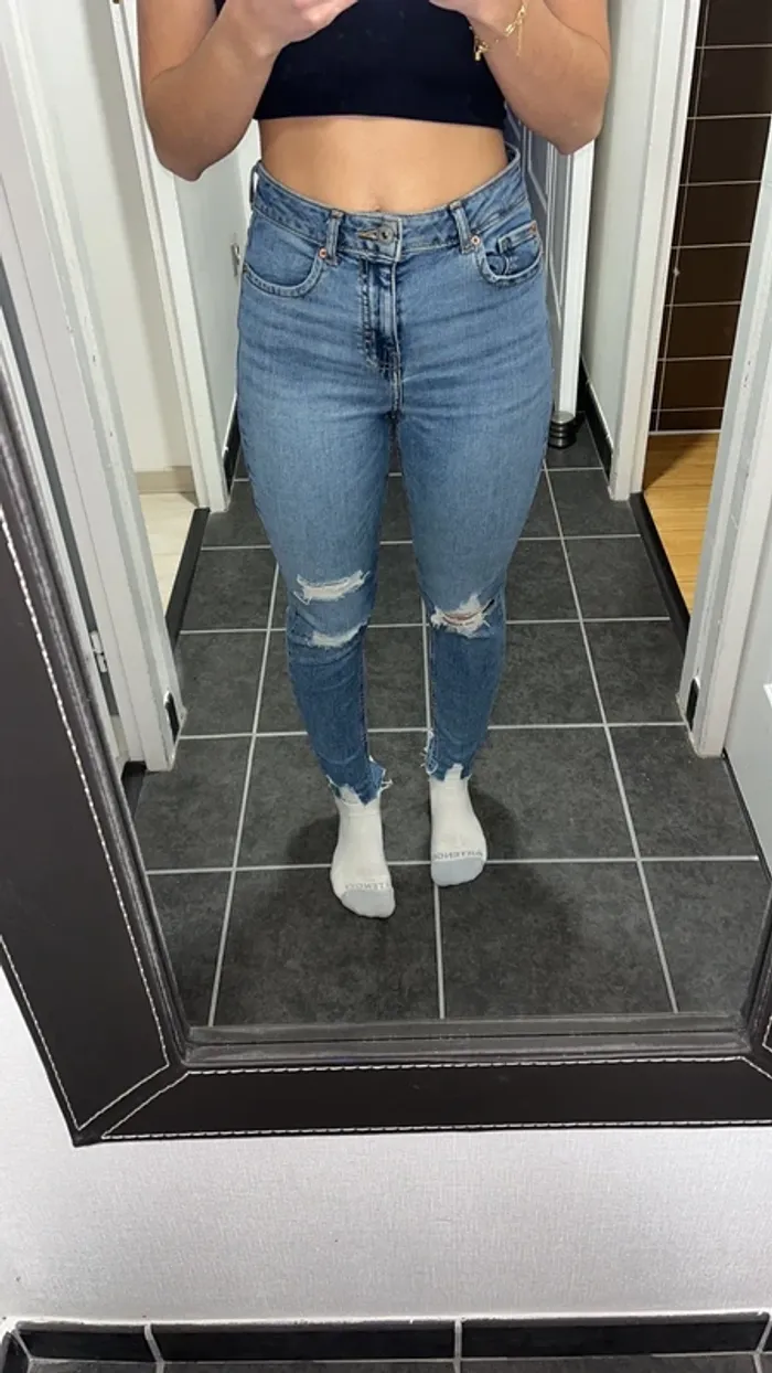 Jean bleu taille haute Jennifer