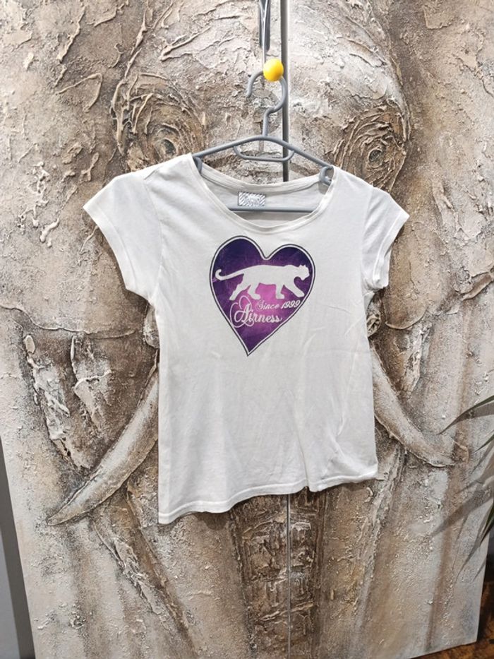 T-shirt Airness - blanc - coeur 💓- couture asymétrique - 💯 Coton