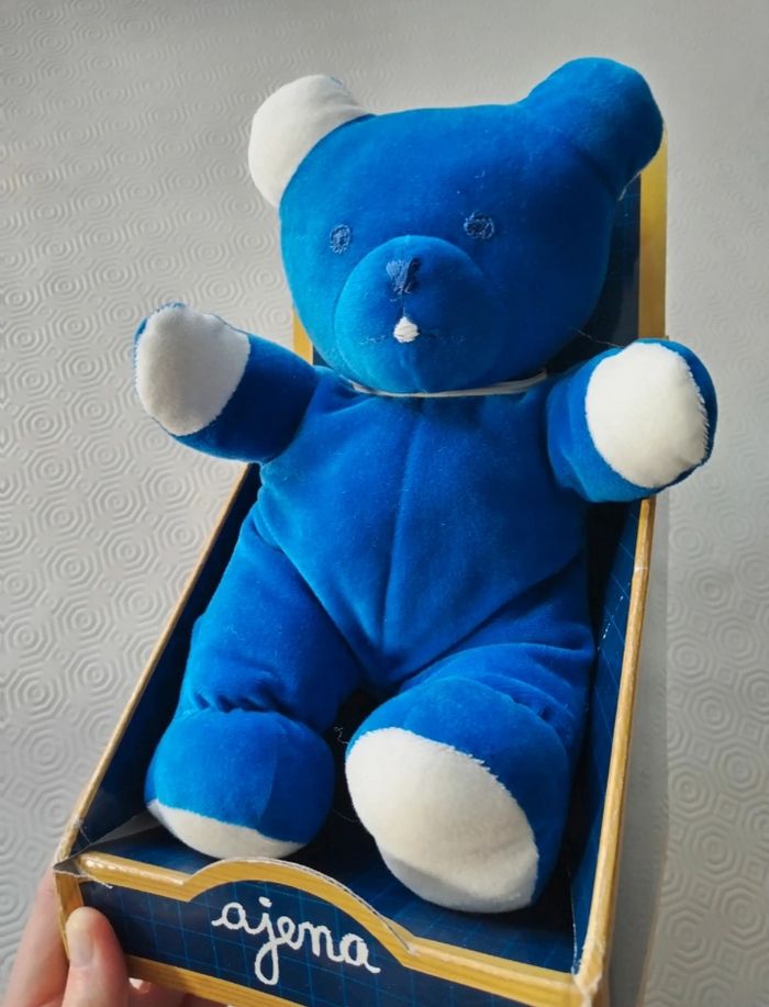 Ours en peluche bleu Ajena neuf - photo numéro 3