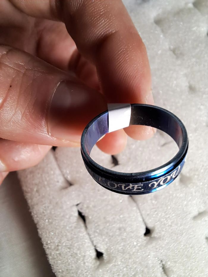 Bague acier inoxydable motifs - photo numéro 2