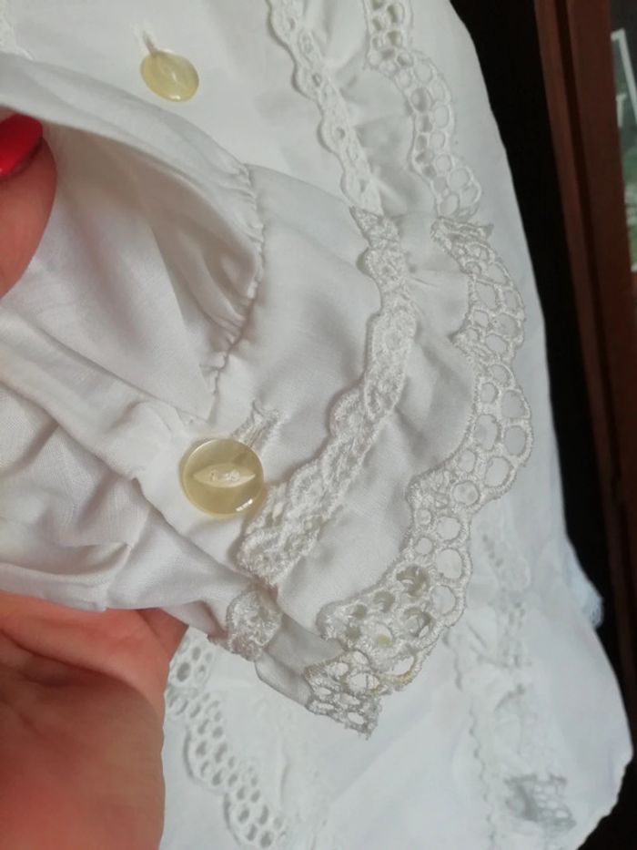 Chemise chemisier vintage Lolita shabby chic country cottage core dentelle lace - photo numéro 3