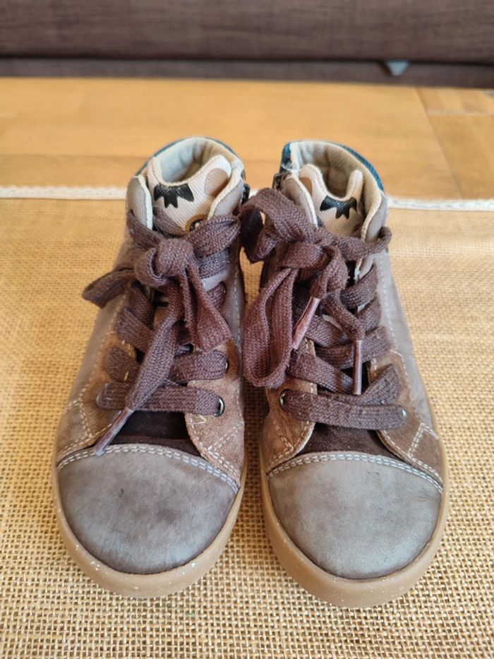 Bottines en cuir zippées et à lacets Geox en 27 (EU) - photo numéro 4