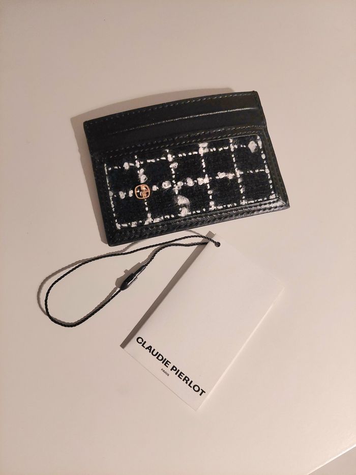 Porte carte claudie pierlot Tweed noir et blanc