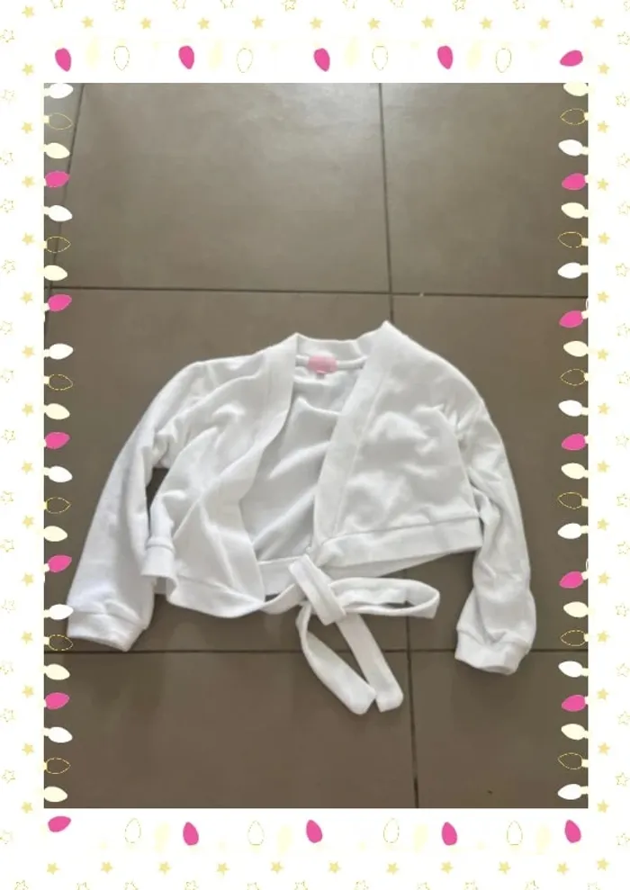 🩰 Gilet cache-cœur blanc Sansha – Taille 10 ans 🩰 - photo numéro 2