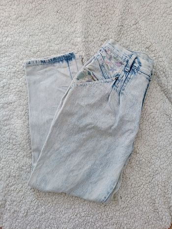 Rare Stefano vintage imprimé pastel années 80 - coupe carotte taille haute