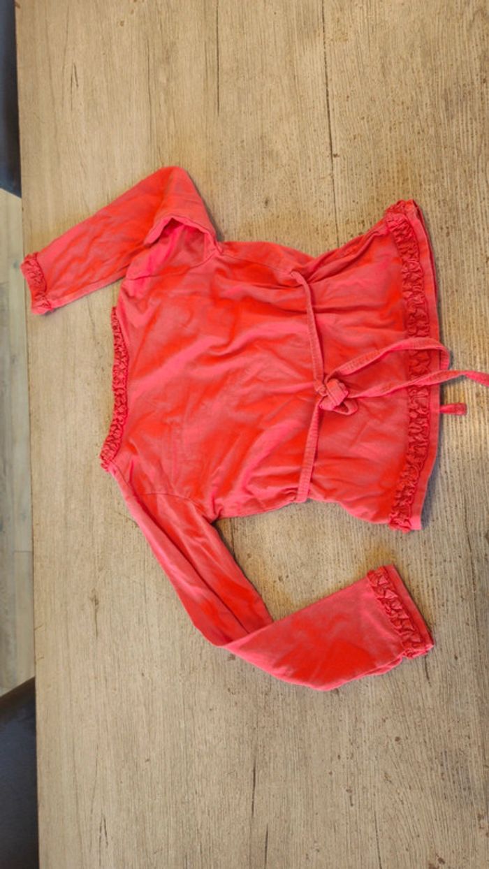 Pull léger à manches longues, cache coeur, corail, Girls, 5/6 ans - photo numéro 8