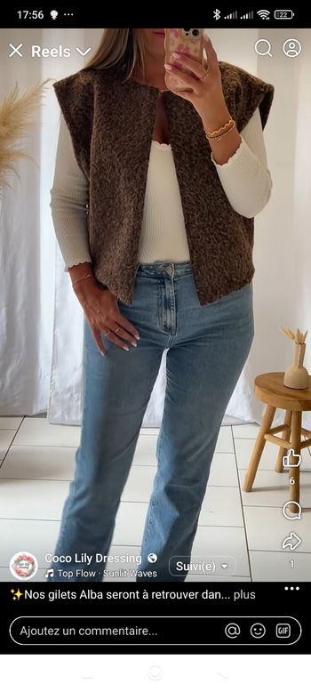 Gilet effet laine bouillie taille unique 36 au 44