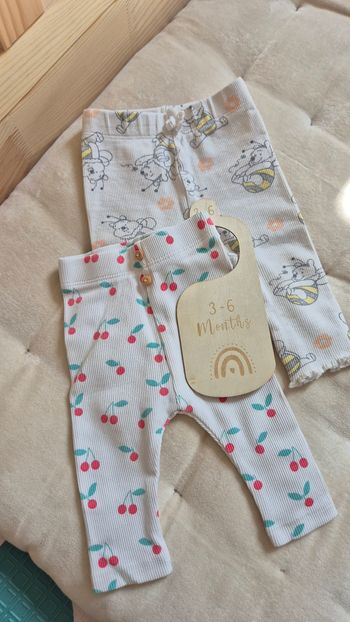 Lot de 2 leggings côtelé