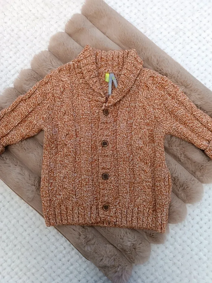 🔸Gilet Manches Longues Marron Orchestra Baby Boy 6 Mois🔸