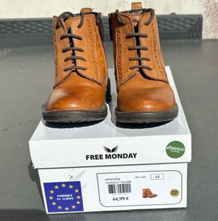 Bottines cuir taille 22  mixte  Free Monday - photo numéro 2