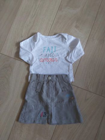 Ensemble tee-shirt et jupe fille 3 mois (78)