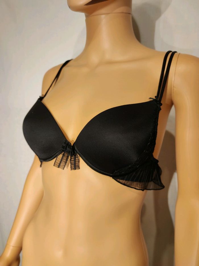 Soutien gorge à Coques Noir à froufrou _ T. 85B Eu / 70B Fr _ Darjeeling - photo numéro 4