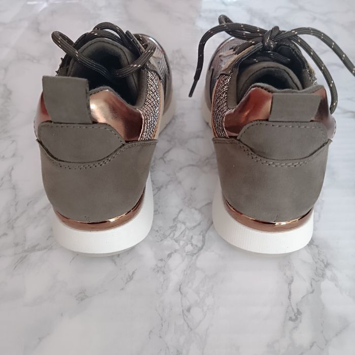 Texto baskets vert kaki cuivré irisé pointure 36 - photo numéro 5