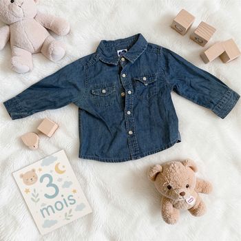 Jolie petite chemise en jean mixte - T3mois - mots d’enfants 